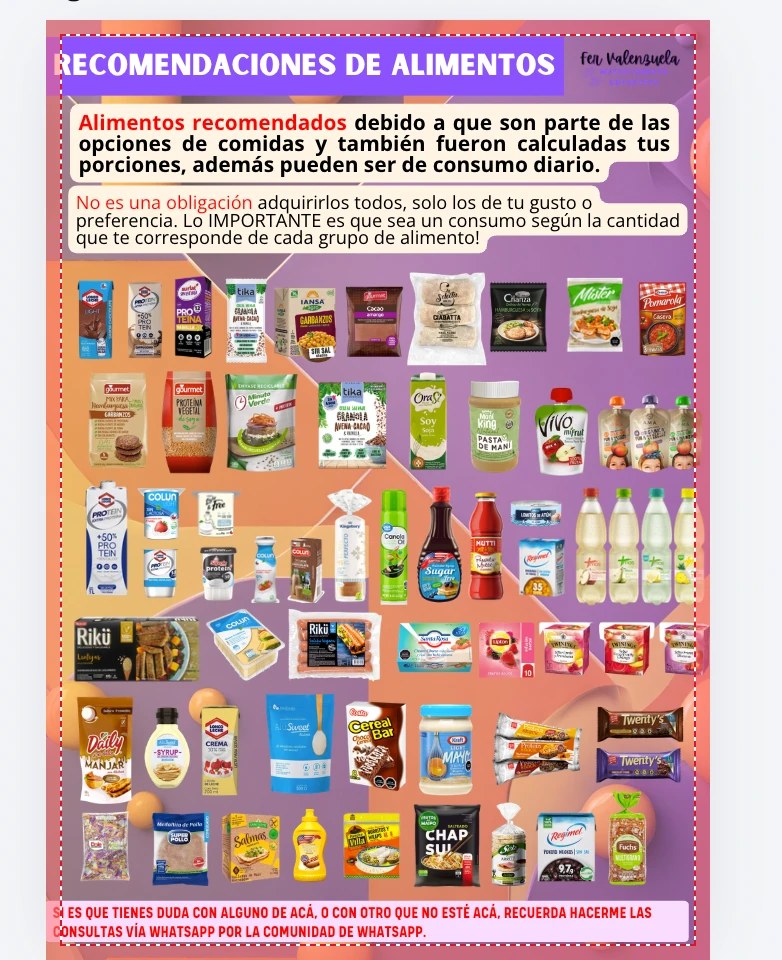 Alimentos recomendados por Fer